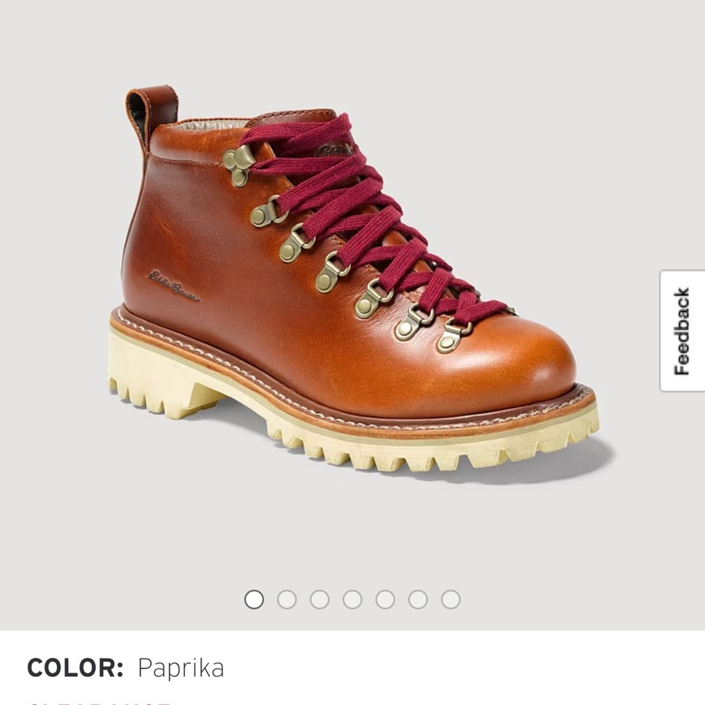Eddie Bauer Brown Leather Boots with Red Laces